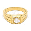 Anillo de Hombre 5.175.021.06 Oro Laminado, con Blanca Zirconia Cubica, Diamantado, Tono Dorado (Size 6)