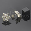 Arete Dormilona 5.127.005 *PROMO* Oro Laminado, Diseño de Estrella y Estrella de Davi, con Blanca Cristal, Pulido, Tono Dorado