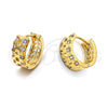 Argolla Huggie 5.132.013 Oro Laminado, con Blanca Zirconia Cubica, Pulido, Tono Dorado
