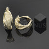 Argolla Pequeña 5.156.022 Oro Laminado, Diseño de Torcido y Flor, Diamantado, Tono Dorado