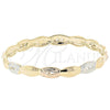 Aro Individual 5.231.006 Oro Laminado, Diamantado, Tres Tonos (07 MM Thickness, Size 5 (2.50 Diameter))