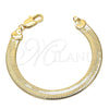 Pulsera Básica 03.63.0641 Oro Laminado, Diseño de Cola de Raton, Pulido, Tono Dorado (09 MM Thickness, 8 Inches Length)