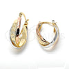 Argolla Mediana 5.156.005 Oro Laminado, Diamantado, Tres Tonos