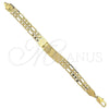 Pulsera con Placa 5.226.003 Oro Laminado, Diseño de Figaro, Pulido, Tono Dorado (140 Gauge, 8 Inches Length)