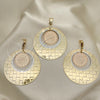 Juego de Arete y Dije de Adulto 5.047.001 Oro Laminado, Pulido, Tres Tonos