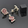Juego de Arete y Dije de Nino 10.38.0060 Oro Laminado, Diseño de Sandia, Esmaltado, Tono Dorado