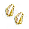 Argolla Mediana 5.154.013 Oro Laminado, Diamantado, Tres Tonos