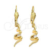 Arete Colgante 02.63.1519 Oro Laminado, con Blanca Zirconia Cubica, Pulido, Tono Dorado