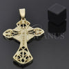 Dije Religioso 5.191.003 Oro Laminado, Diseño de Cruz, Diamantado, Tono Dorado