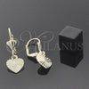 Arete Colgante 5.109.012 Oro Laminado, Diseño de Corazón, Diamantado, Tono Dorado