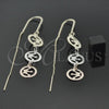 Arete Violador 5.095.006 Oro Laminado, Diseño de Corona, Diamantado, Tres Tonos