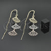 Arete Violador 5.095.002 Oro Laminado, Diseño de Concha, Diamantado, Tres Tonos
