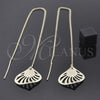 Arete Violador 5.113.007 Oro Laminado, Diseño de Oja, Pulido, Tono Dorado
