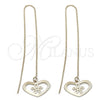 Arete Violador 5.119.012 Oro Laminado, Diseño de Corazón, Pulido, Tono Dorado
