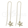 Arete Violador 5.116.004 Oro Laminado, Diseño de Estrella, Diamantado, Tono Dorado