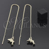Arete Violador 5.122.015 Oro Laminado, Diseño de Delfín, Pulido, Tono Dorado