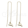 Arete Violador 5.122.015 Oro Laminado, Diseño de Delfín, Pulido, Tono Dorado