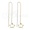 Arete Violador 5.119.007 Oro Laminado, Diseño de Estrella, Pulido, Tono Dorado