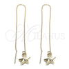 Arete Violador 5.114.003 Oro Laminado, Diseño de Estrella, Pulido, Tono Dorado