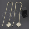 Arete Violador 02.63.1606 Oro Laminado, Diseño de Corazón, Pulido, Tono Dorado