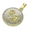 Dije Elegante 5.182.012 Oro Laminado, Diseño de Elefante, Diamantado, Tono Dorado