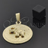 Dije Elegante 5.182.012 Oro Laminado, Diseño de Elefante, Diamantado, Tono Dorado