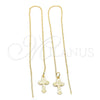 Arete Violador 5.122.013 Oro Laminado, Diseño de Cruz, Pulido, Tono Dorado