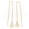 Arete Violador 5.115.008 Oro Laminado, Diseño de Llave Griega, Pulido, Tono Dorado