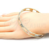 Aro Individual 5.261.004.06 Chapa de Oro, Diseño de Elefante, Diamantado, Tres Tonos (09 MM Thickness, Size 6 (2.75 Diameter))