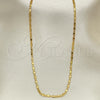 Gargantilla Basica 5.223.020.16 Oro Laminado, Diseño de Mariner, Pulido, Tono Dorado (0.50 Gauge, 16 Inches Length)