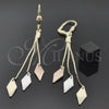 Arete Largo 5.068.005 Oro Laminado, Pulido, Tres Tonos