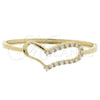 Aro Individual 5.230.003 Oro Laminado, Diseño de Corazón, con Blanca Zirconia Cubica, Pulido, Tono Dorado (05 MM Thickness, Size 5 (2.50 Diameter))