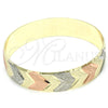 Aro Individual 03.08.0024.05 Chapa de Oro, Diamantado, Tres Tonos (14 MM Thickness, Size 5 (2.50 Diameter))
