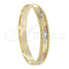 Aro Individual 03.08.0024.06 Chapa de Oro, Diamantado, Tres Tonos (14 MM Thickness, Size 6 (2.75 Diameter))