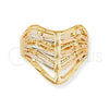 Anillo Elegante 5.173.014.07 Oro Laminado, Diamantado, Tres Tonos (Size 7)