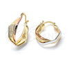 Argolla Mediana 5.155.003.1 Oro Laminado, Diseño de Torcido, Diamantado, Tres Tonos