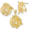 Juego de Arete y Dije de Adulto 10.91.0031 Oro Laminado, Diseño de Mariposa, Mate, Tono Dorado