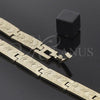 Pulsera Solida 03.102.0004 Oro Laminado, Diamantado, Tono Dorado (08 MM Thickness, 8 Inches Length)