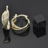 Argolla Pequeña 5.159.007 Oro Laminado, Diseño de Torcido, Diamantado, Tono Dorado