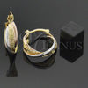 Argolla Pequeña 02.96.0027 Oro Laminado, Diseño de Torcido, Diamantado, Tres Tonos