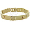 Pulsera Solida 03.63.0524 Oro Laminado, Pulido, Tono Dorado (10 MM Thickness, 8 Inches Length)