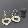Arete Colgante 5.111.007 Oro Laminado, Diseño de Corazón, Diamantado, Tono Dorado