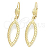 Arete Colgante 5.104.014 Oro Laminado, Diseño de Gota, Pulido, Tono Dorado