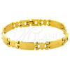 Pulsera Solida 03.63.0525 Oro Laminado, Pulido, Tono Dorado (08 MM Thickness, 8 Inches Length)