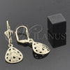 Arete Colgante 5.084.019 Oro Laminado, Diseño de Oja, Pulido, Tono Dorado