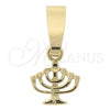 Dije Religioso 5.187.006 Oro Laminado, Diseño de Cruz, Diamantado, Tono Dorado