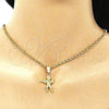 Dije Religioso 5.183.001 Oro Laminado, Diseño de Angel, Diamantado, Tono Dorado