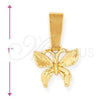 Dije Elegante 5.183.049 Oro Laminado, Diseño de Mariposa, Diamantado, Tono Dorado