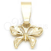 Dije Elegante 5.183.049 Oro Laminado, Diseño de Mariposa, Diamantado, Tono Dorado