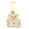 Dije Elegante 5.183.004 Oro Laminado, Diseño de Osito, Diamantado, Tono Dorado